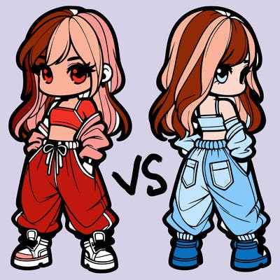 girl in crop top and baggy pants