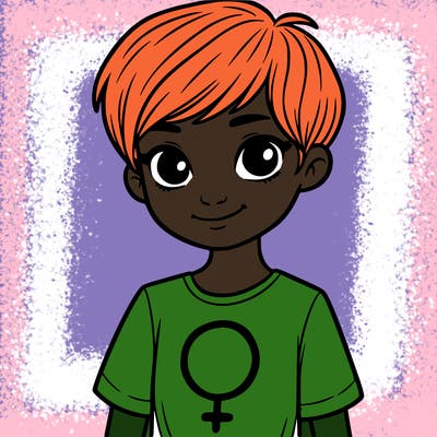 girl with pixie cut and feminist shirt