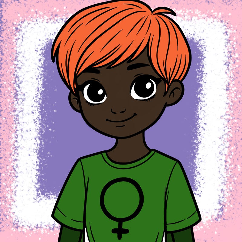girl with pixie cut and feminist shirt
