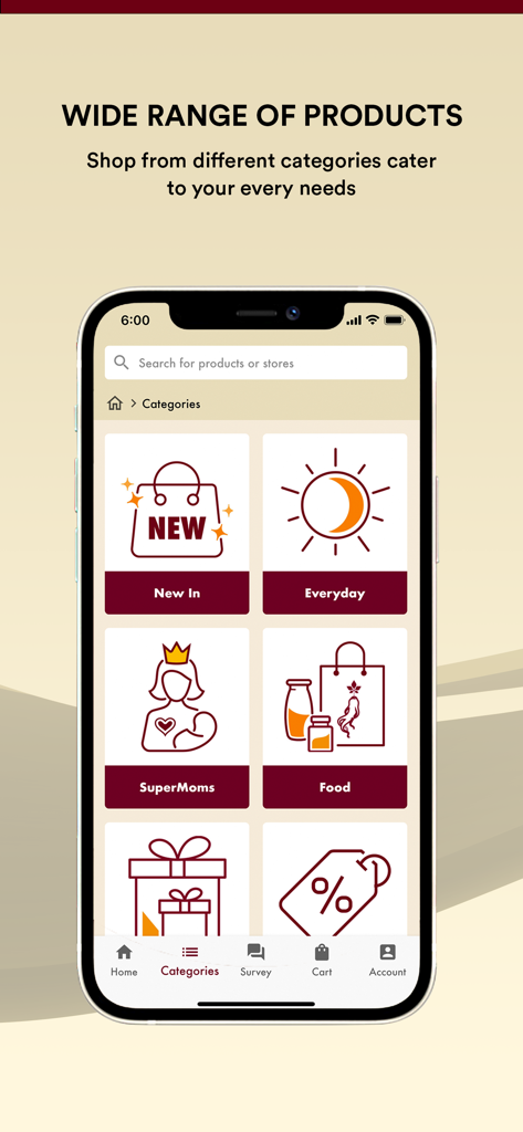 Eu Yan Sang - Eu Yan Sang mobile app interface displaying shopping categories like New In Everyday and SuperMoms