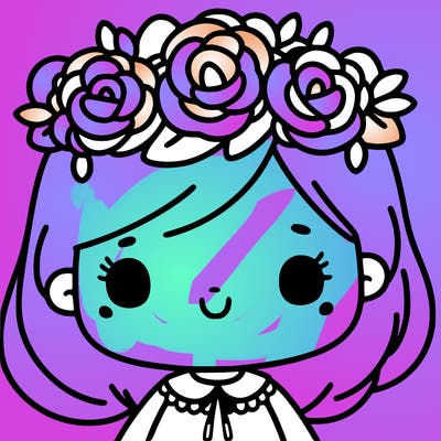 a girl with rose flower crown