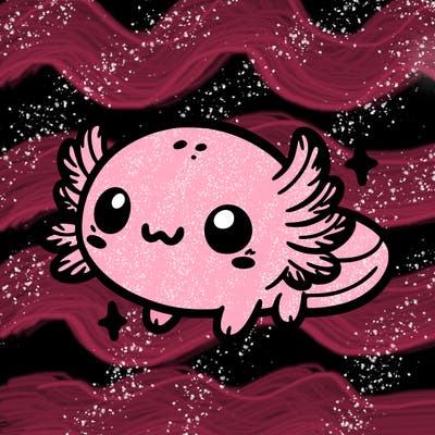 cute easy baby axolotl