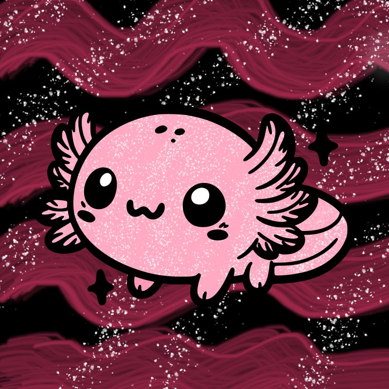 cute easy baby axolotl