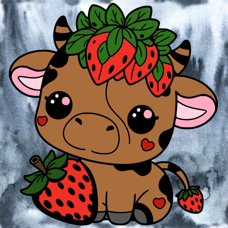 cute strawberry cow