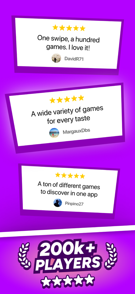 Three positive five star user reviews and a milestone of over 200 thousand players for the Hoora app.