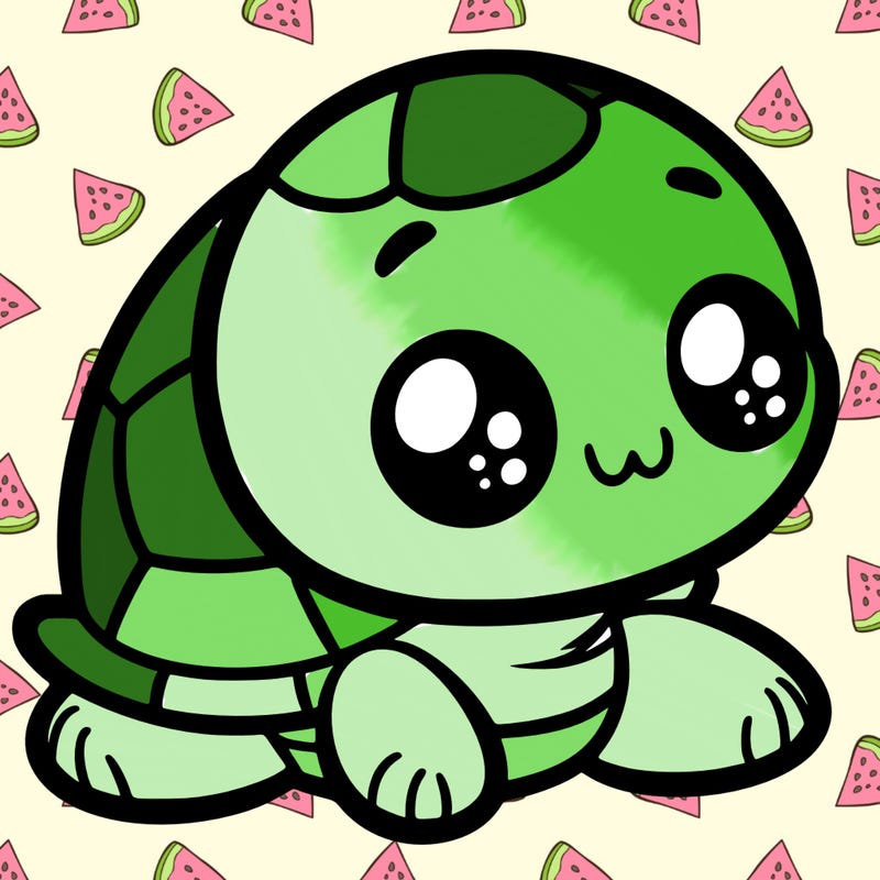 cute little animated turtle