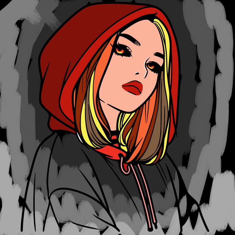 a realistic girl in a hoodie