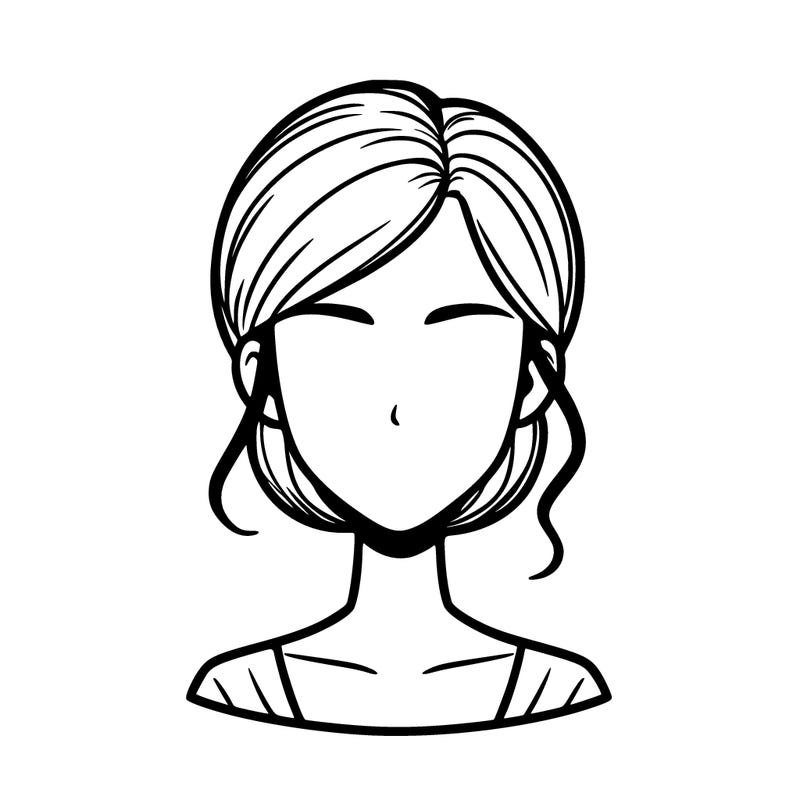 woman with a blank face