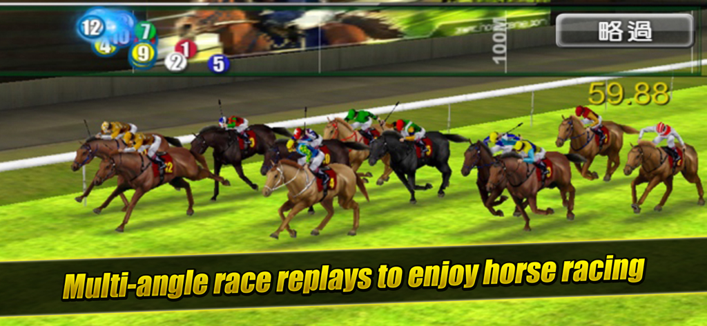 Multi-angle horse race replay in iHorse GO simulator