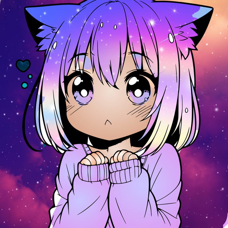 shy anime catgirl
