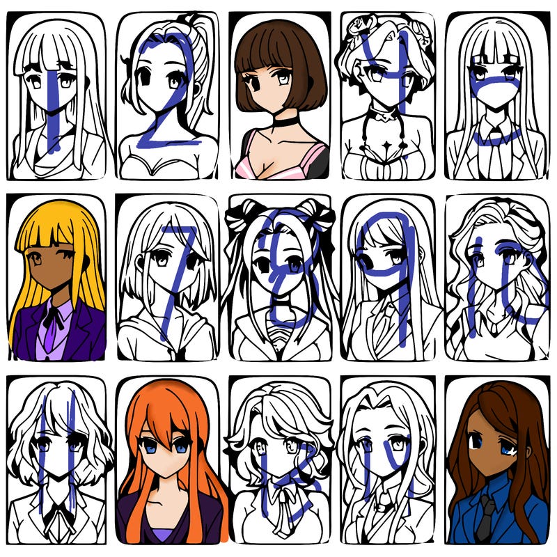 girls that look diffrent anime