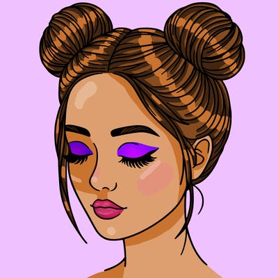 woman with hair buns