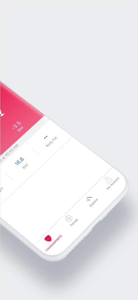 FITINDEX - FITINDEX app screen showing BMI tracking and body composition metrics.