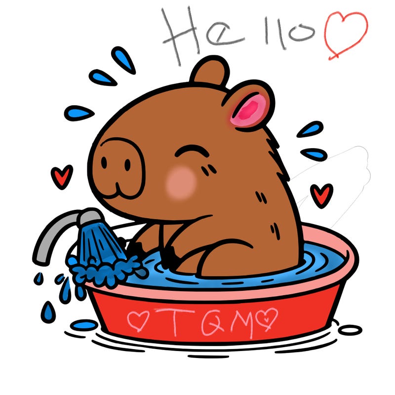 capybara taking a bath