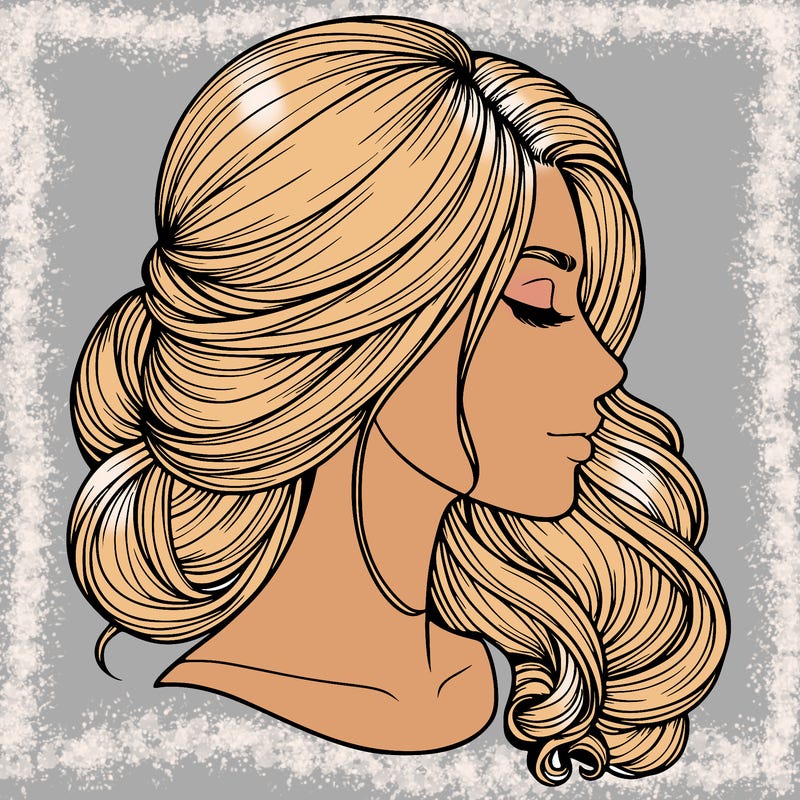 realistic woman's head & hair