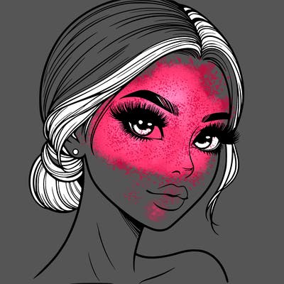 realistic girl with lashes