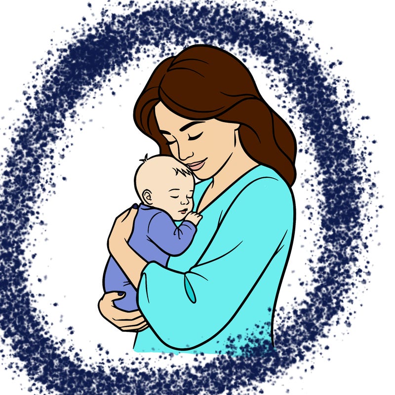 mom and baby cuddling