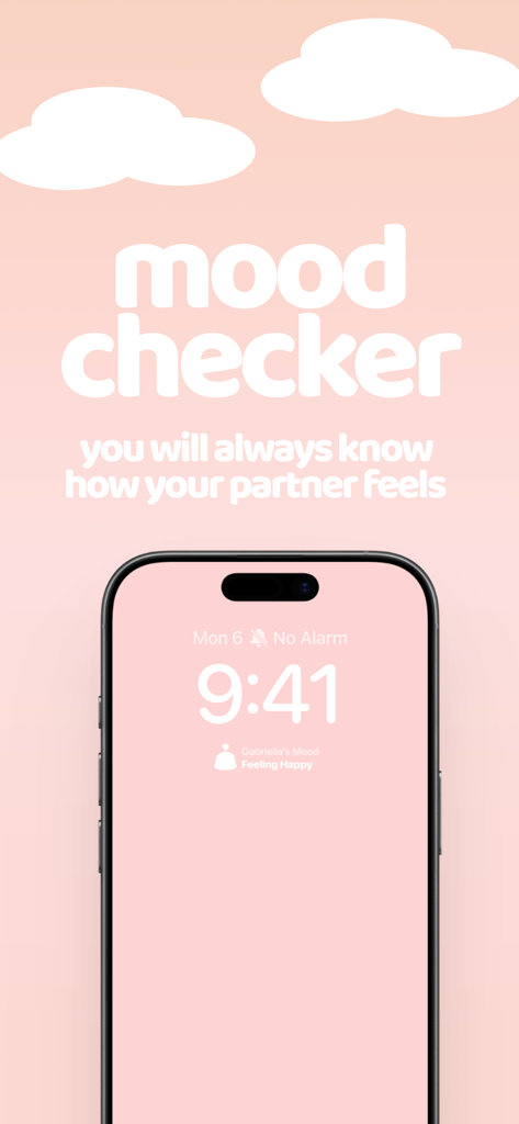 brochi: couple bucket list - Función de comprobación de estado de ánimo de Brochi que muestra el estado de la pareja en la pantalla de bloqueo de un teléfono.