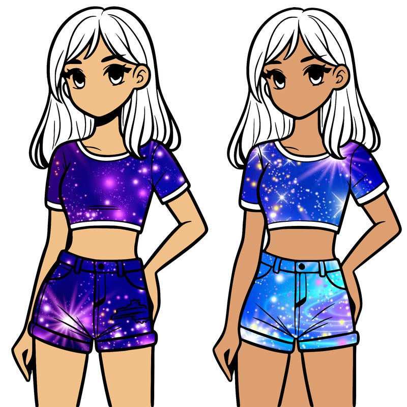 a teen girl wearing a crop top and jean shorts