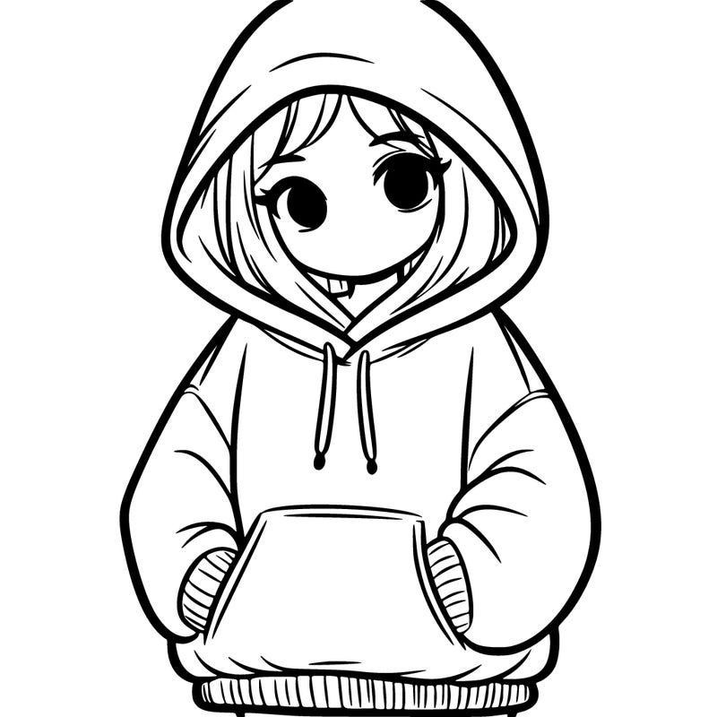 a girl in a oversized hoodie