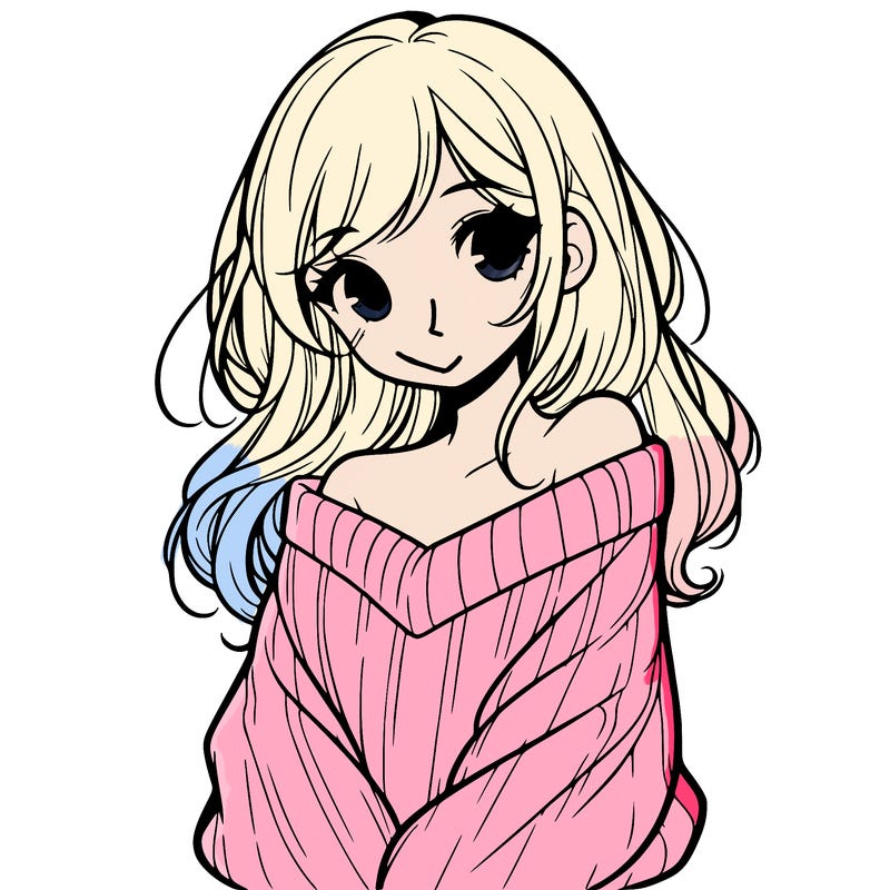 shy pretty girl wearing a sweater that is falling off one shoulder portrait