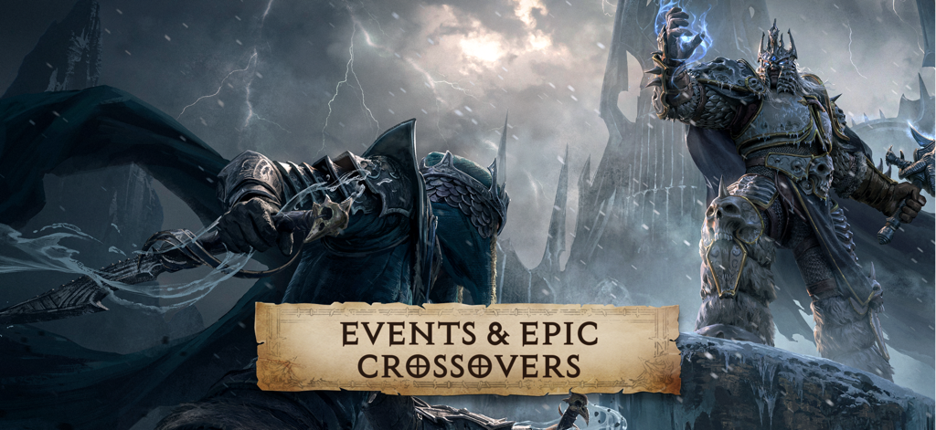 Diablo Immortal game screenshot featuring the Lich King from World of Warcraft for an epic crossover event.