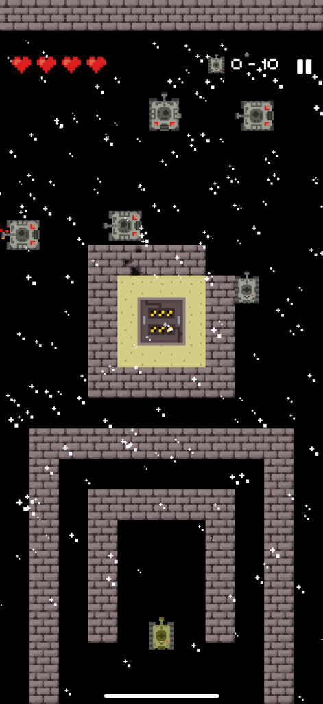 Tank - Armored Warfare - Jogabilidade retrô em pixel art de um tanque defendendo um reator nuclear