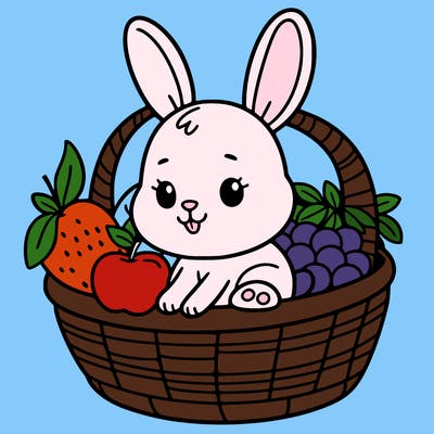 bunny in a fruit basket