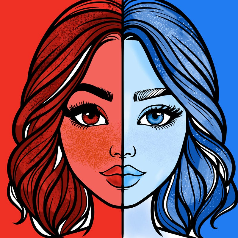 realistic girl split half