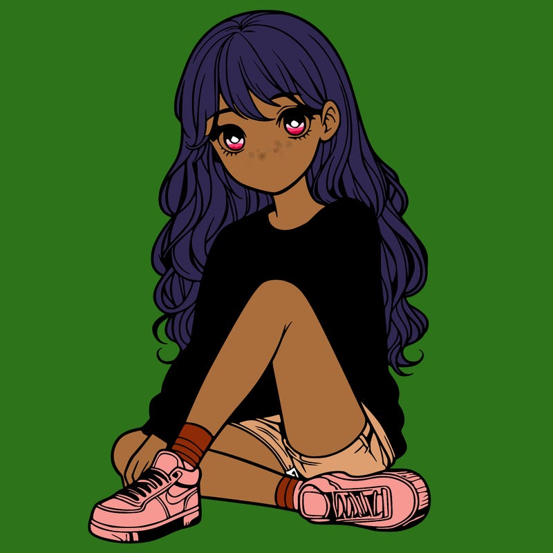 girl sitting realistic