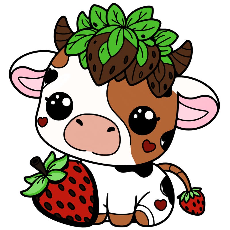 cute strawberry cow