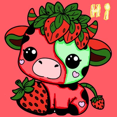 cute strawberry cow