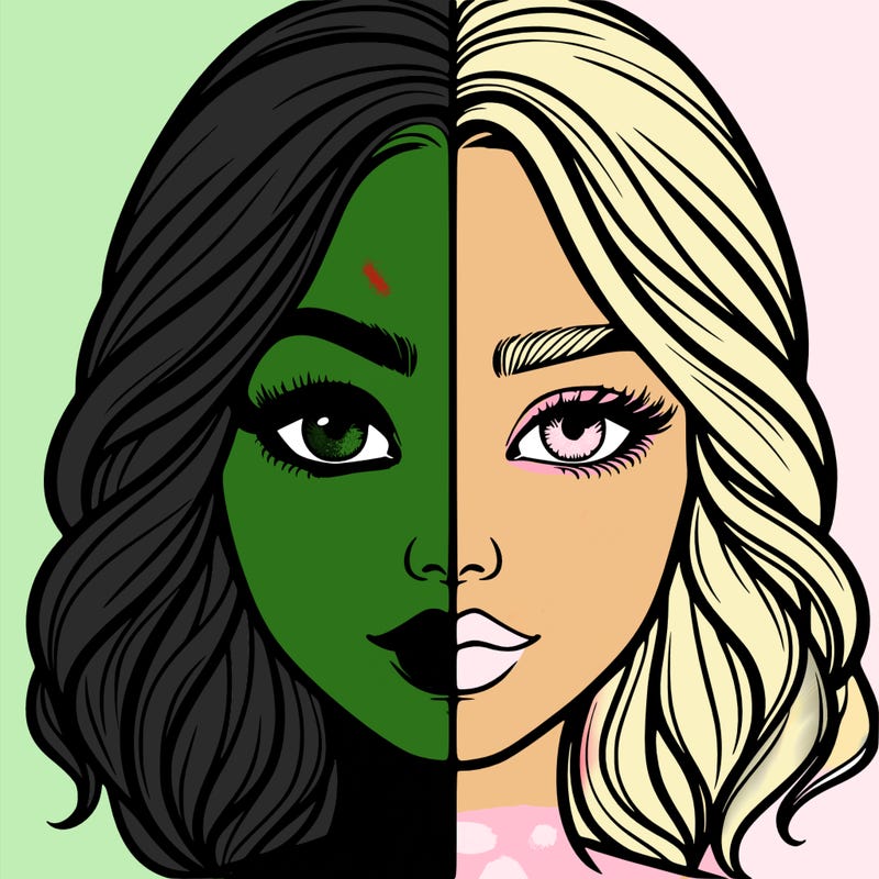 realistic girl split half