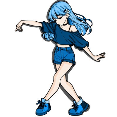 realistic girl danceing