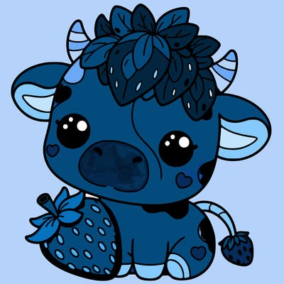cute strawberry cow
