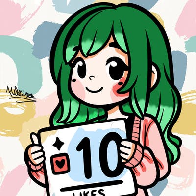 girl holding a 10 likes? sign