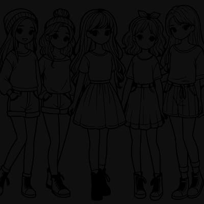 a group of five girls