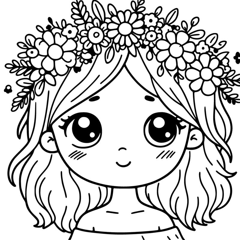 girl with flowers crown