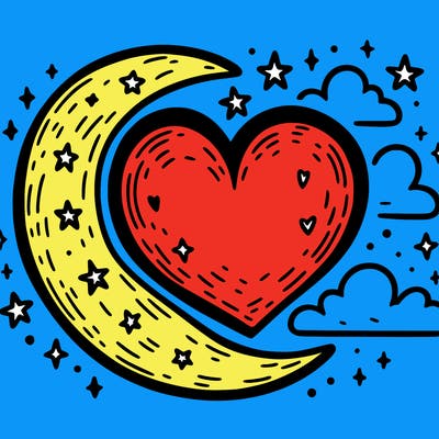 heart moon star