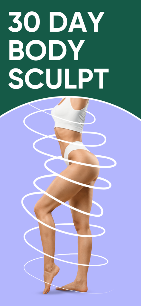 Pilates at Home by I'mprove - A fit woman in white athletic wear showcasing the 30 day body sculpt challenge