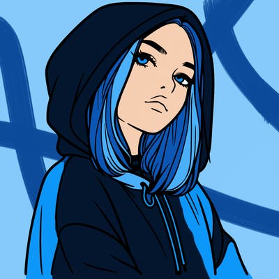 a realistic girl in a hoodie