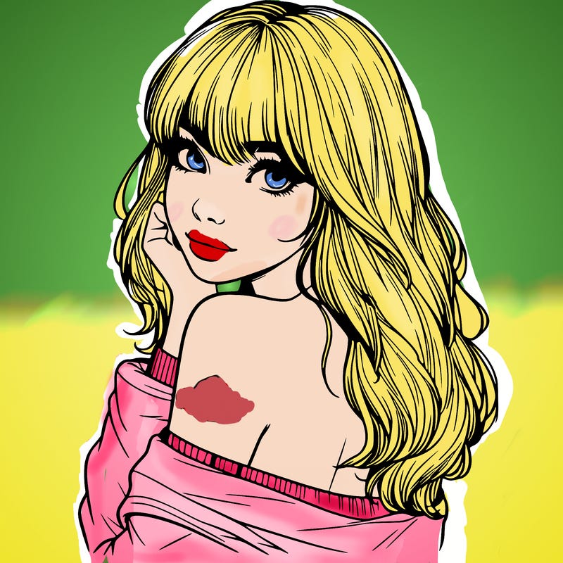 realistic girl with bangs looking over her shoulder