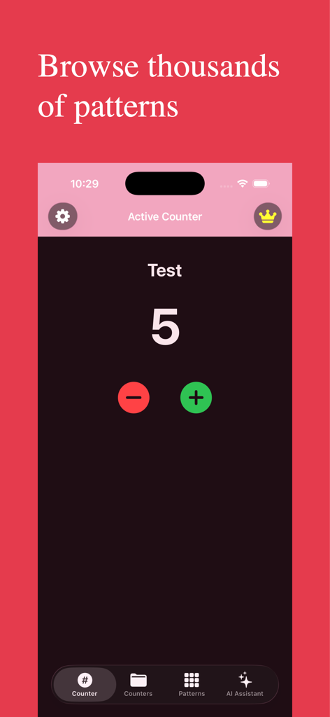 Crochet AI - Crochet AI active row counter interface