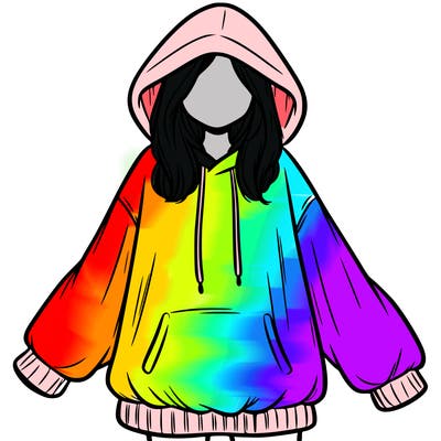 girl in oversized hoodie