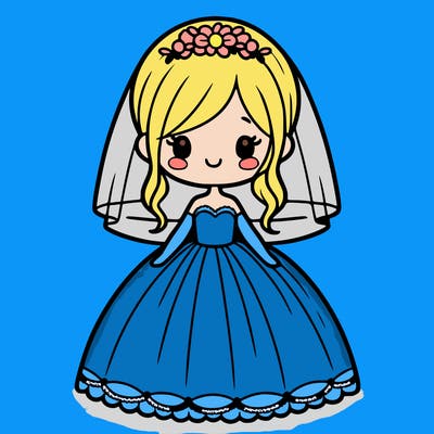 girl with wedding dress