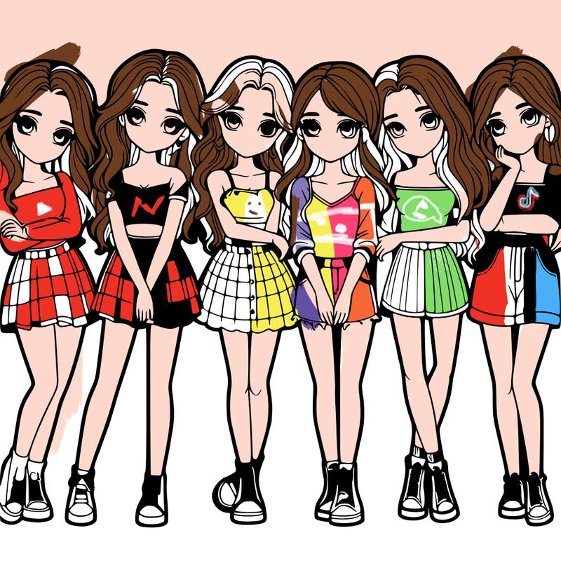 a group of girls realistic