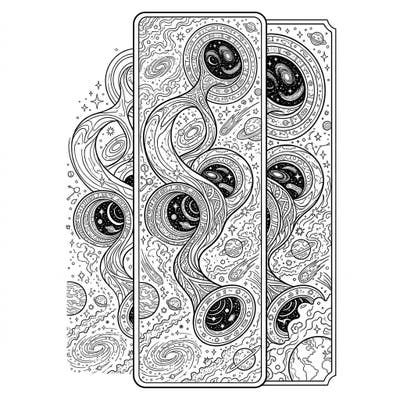Dive into an interstellar adventure with this captivating wormhole bookmark coloring page. Featuring intricate cosmic designs, it's perfect for space enthusiasts to personalize their reading.