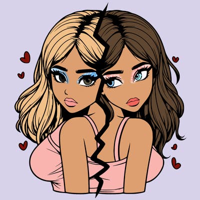 realistic girl split