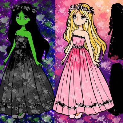 girl in long flowing dress