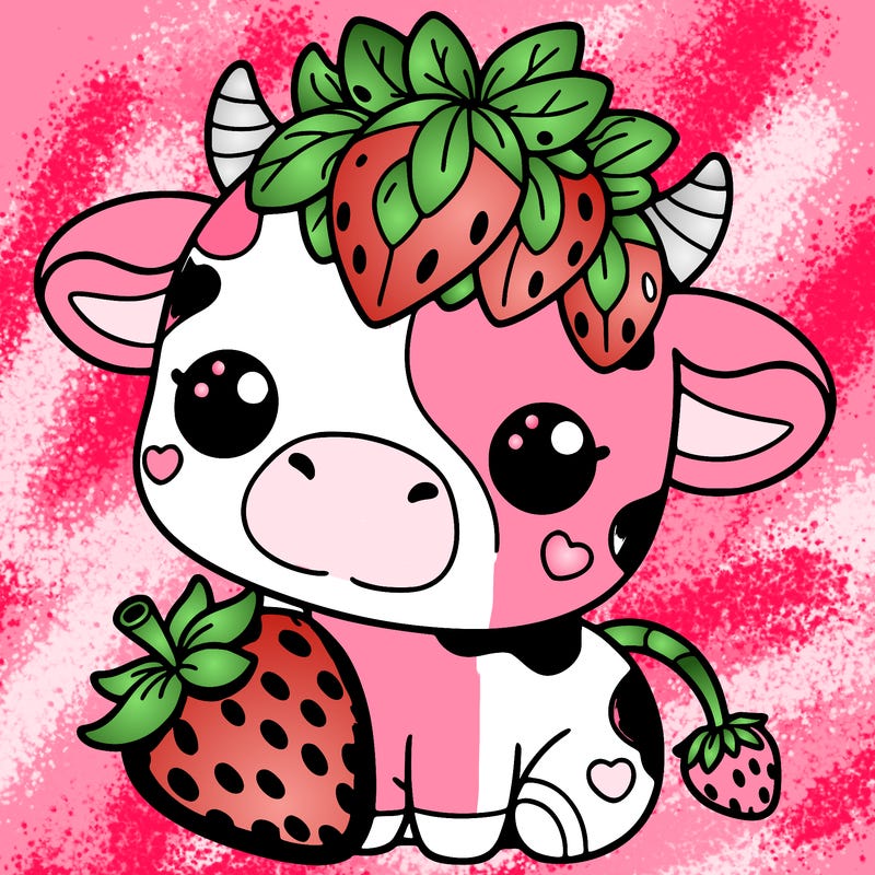 cute strawberry cow